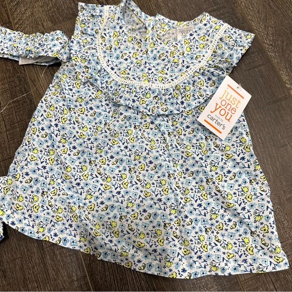 Carter's Just One You 12 Month Matching 3 Piece Set Floral NWT Headband Baby - Picture 3 of 8
